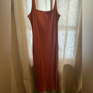 Wild Fable Elegant Rust Sleeveless Dress